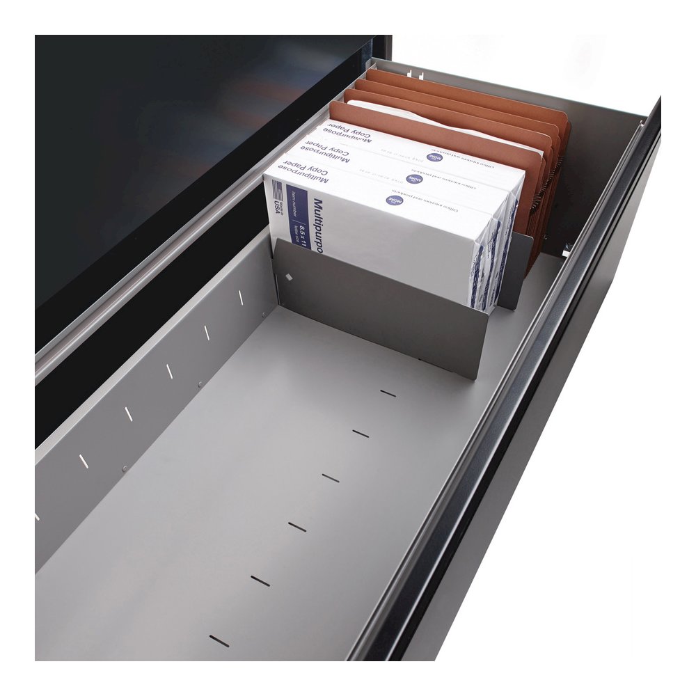 Lorell Lateral File Divider Kit - 12.40" Width x 5" Height - Metal - Gray - 10 / Box. Picture 4