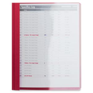 Business Source Letter Report Cover - 8 1/2" x 11" - 100 Sheets Capacity - 3 x Prong Fastener - Red - Textured, Non-stick - 25 / Box. Picture 6