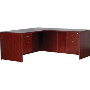 Lorell Essentials Series Return Shell - 29.5" Height x 41.6" Width x 23.6" Depth - Finish: Laminate, Mahogany - Leveling Glide - 1 Each. Picture 5