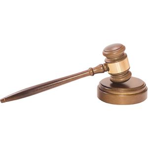 Advantus Gavel Set with Sound Block and Brass Band - Brass. Picture 2