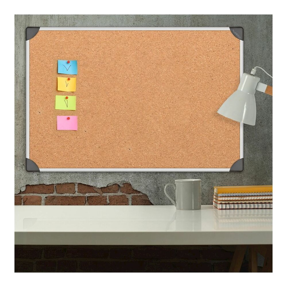 Lorell Corkboard - 24" Board Height x 36" Board Width - Cork Surface - Durable, Resist Warping, Laminated, Resilient - Aluminum Frame - 1 Each. Picture 6