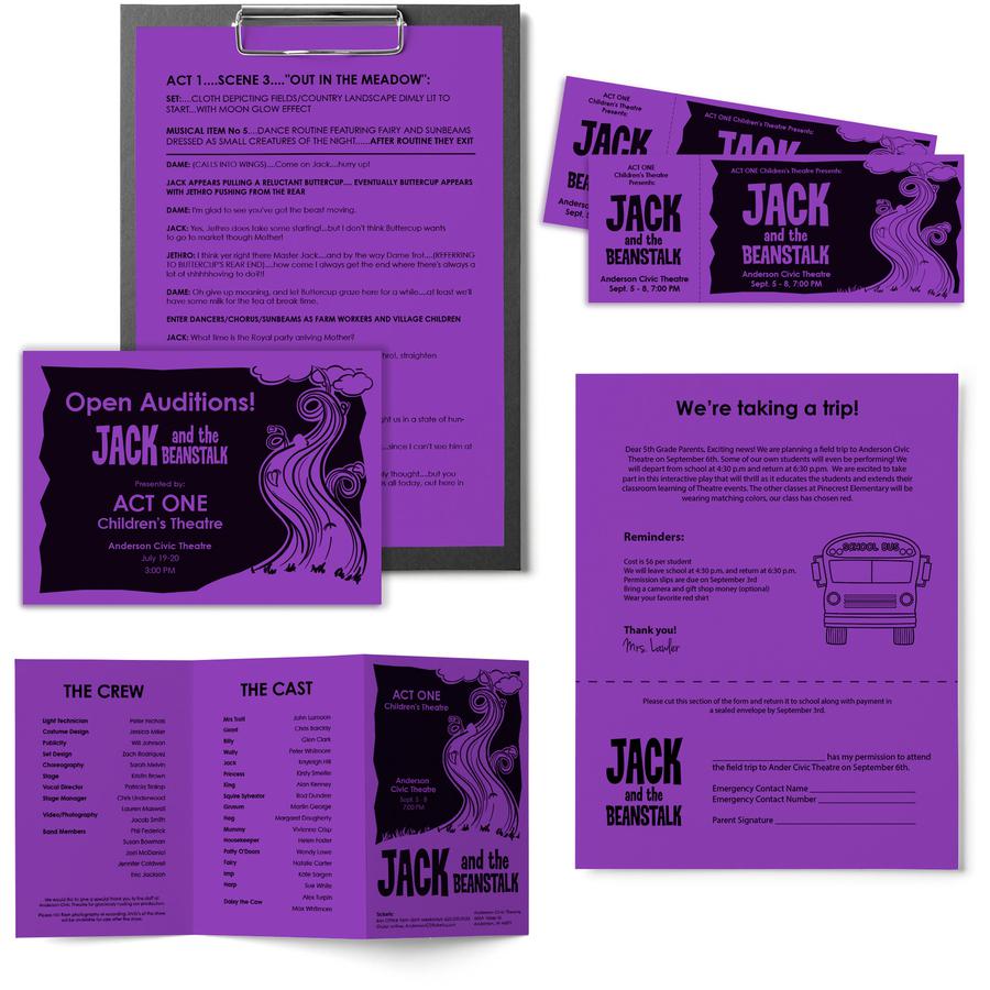 Astrobrights Color Paper - Grape - Letter - 8 1/2" x 11" - 24 lb Basis Weight - 500 / Ream - FSC - Acid-free, Lignin-free - Gravity Grape (Purple). Picture 3