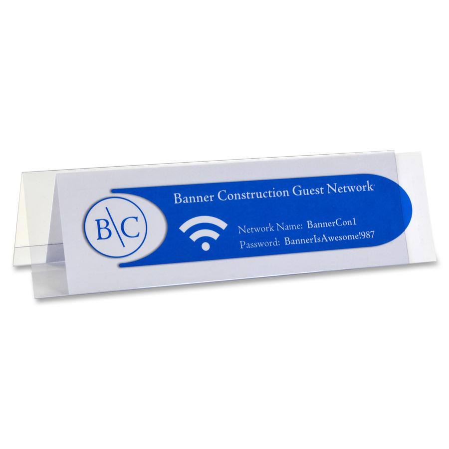 C-Line Heavyweight Rigid Plastic Name Tent Holder - Medium Size, 2-1/2 x 8-1/2, 25/BX, 87597. Picture 2
