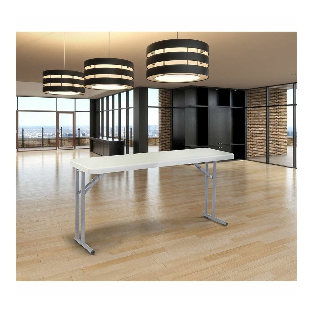 National Public Seating BT1800 Series Seminar Folding Tables - Speckled Gray, Textured Top - Gray Cantilever, Textured, Powder Coated Base - 700 lb Capacity - 60" Table Top Length x 18" Table Top Widt. Picture 7