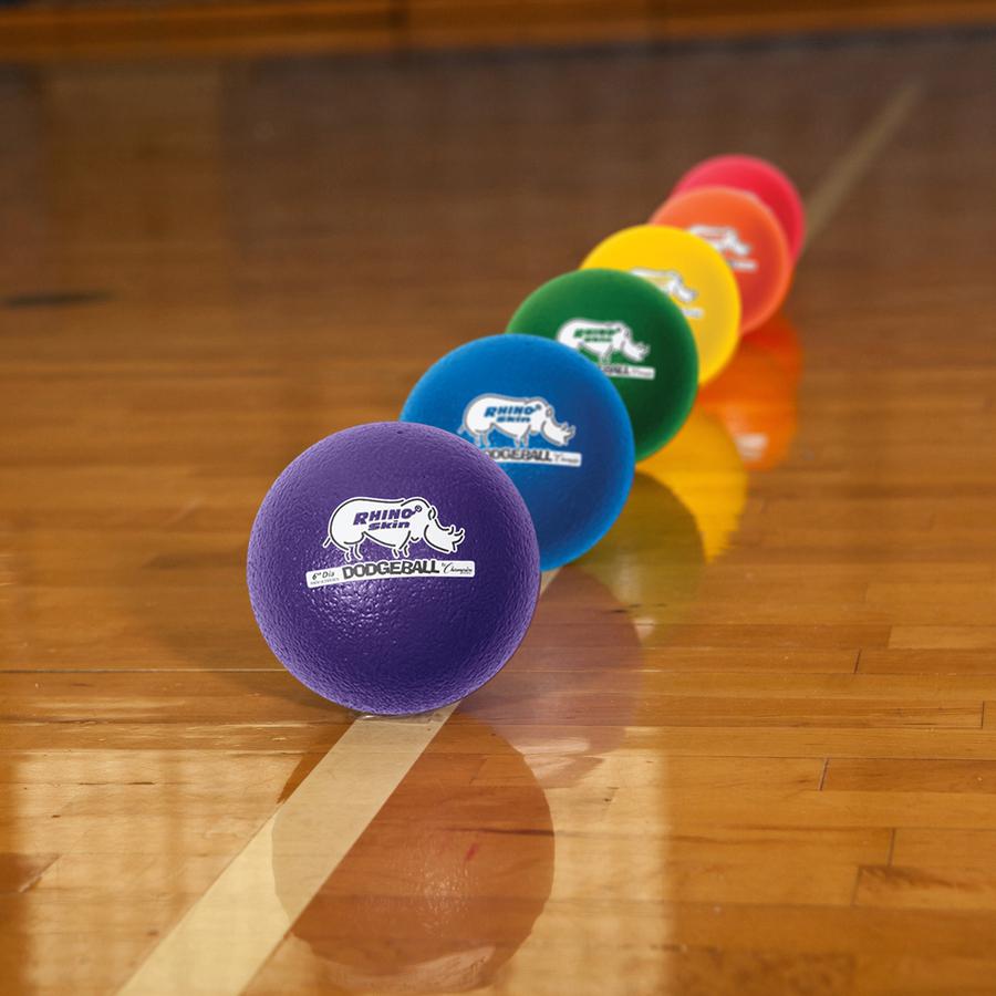 Champion Sports Rhino Skin Low Bounce Dodgeball Set - 6.30" - Low Density Foam - Dodgeball - Red, Orange, Yellow, Green, Blue, Purple - 6 / Set. Picture 2