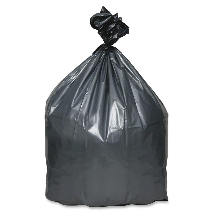 Berry Super Heavy-Duty Platinum Plus Liners - Extra Large Size - 60 gal/200 lb Capacity - 56" Length x 39" Width - Gray - Resin - Can, Industrial Trash - Recycled - 25 / Carton. Picture 2
