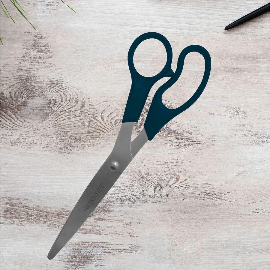 Westcott All Purpose 8" Scissors - 3.50" Cutting Length - 8" Overall Length - Left/Right - Stainless Steel - Pointed Tip - Black - 1 Each. Picture 2
