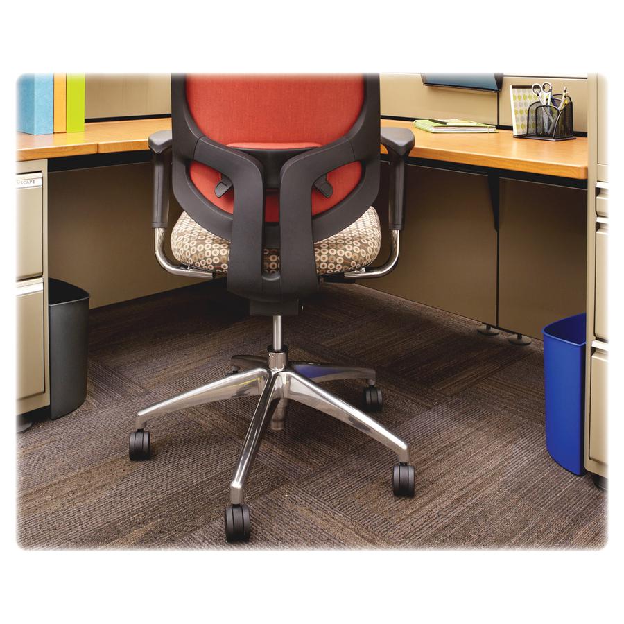 Safco Small Desk-Side Recycling Receptacle - 3 gal Capacity - Half-round - 13.5" Height x 13" Width x 8" Depth - Plastic - Black, Blue - 1 Each. Picture 5