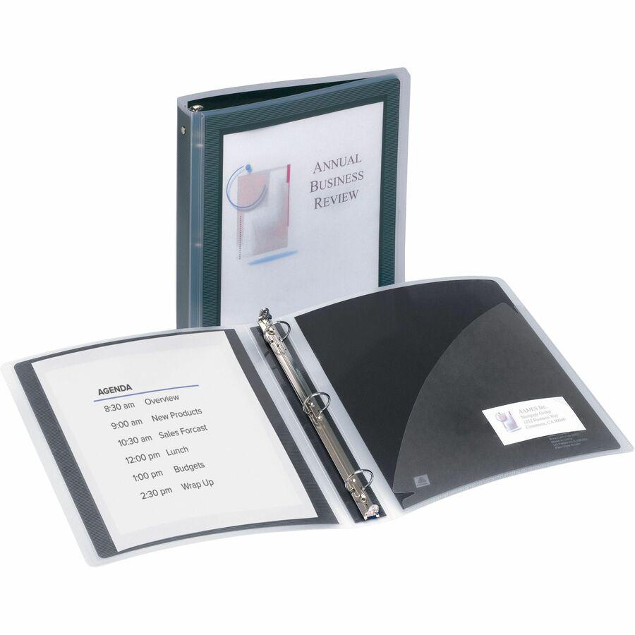 Avery&reg; Flexi-View 3 Ring Binders - 1 1/2" Binder Capacity - Letter - 8 1/2" x 11" Sheet Size - 275 Sheet Capacity - 3 x Round Ring Fastener(s) - 1 Pocket(s) - Polypropylene - Pocket, Flexible, Dur. Picture 2