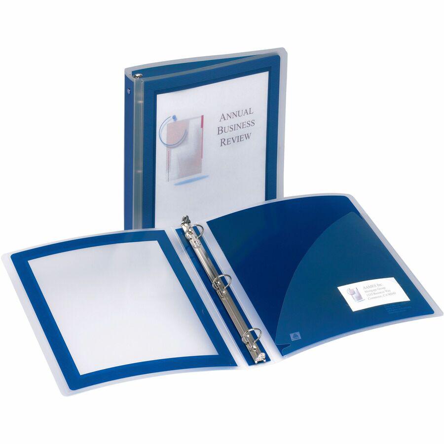 Avery&reg; Flexi-View 3 Ring Binders - 1 1/2" Binder Capacity - Letter - 8 1/2" x 11" Sheet Size - 275 Sheet Capacity - 3 x Round Ring Fastener(s) - 1 Pocket(s) - Polypropylene - Pocket, Flexible, Dur. Picture 2
