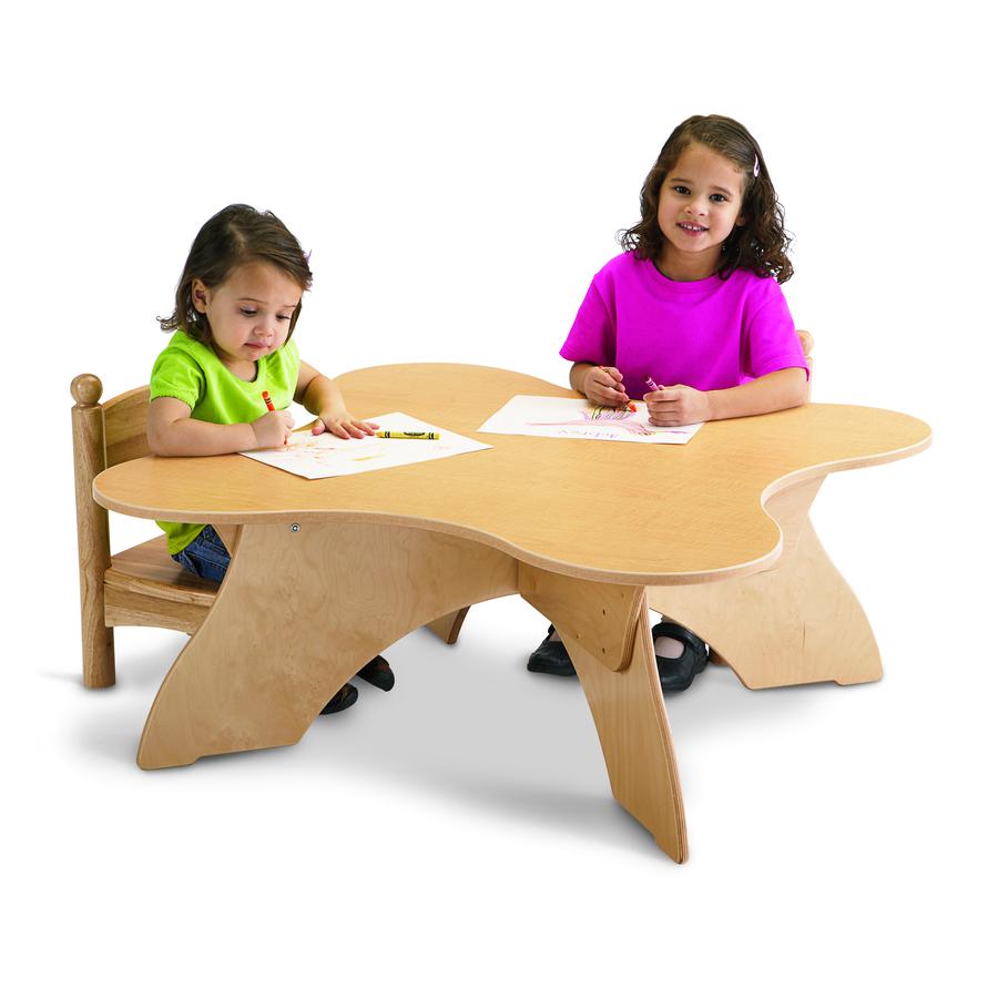 Jonti-Craft Adjustable Height Blossom Table - Laminated, Maple Top - Four Leg Base - 4 Legs - Adjustable Height - 15" to 19" Adjustment - 36" Table Top Length x 36" Table Top Width - Assembly Required. Picture 3