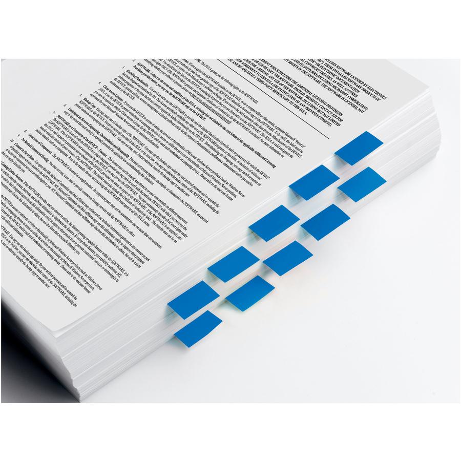 Post-it&reg; Flags in Desk Grip Dispenser - 200 - 1" x 1 3/4" - Rectangle - Unruled - Blue - Removable, Self-adhesive - 200 / Pack. Picture 2