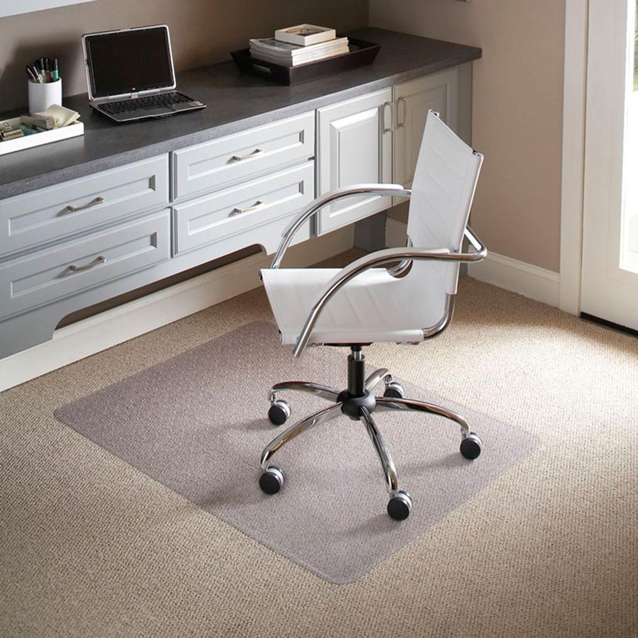 ES ROBBINS EverLife Rectangular Chair Mat - Pile Carpet - 60" Length x 46" Width x 0.38" Thickness - Rectangle - Vinyl - Clear. Picture 4