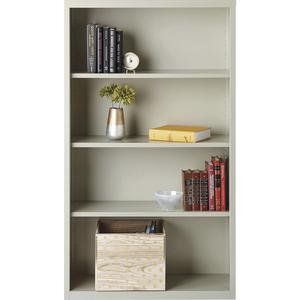 Lorell Fortress Series Bookcase - 34.5" Width x 13" Depth x 60" Height - 4 x Shelf(ves) - Light Gray - Powder Coated - Steel - Yes. Picture 9