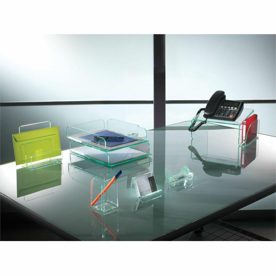 Lorell Desktop Pencil Cup - Acrylic - 1 Each - Green, Transparent. Picture 2