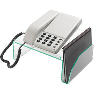 Lorell Phone Stand - 5.5" Height x 11" Width x 10" Depth - Acrylic - Clear, Green. Picture 3