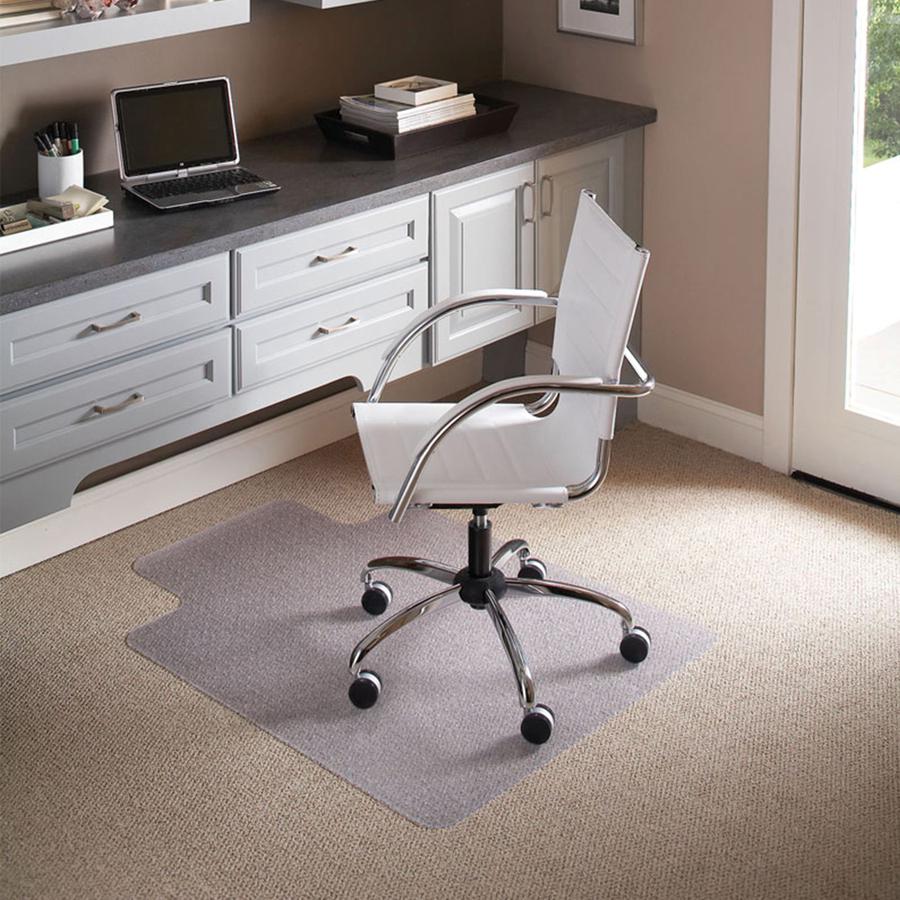 ES ROBBINS EverLife Chair Mat with Lip - Pile Carpet - 53" Length x 45" Width x 0.38" Thickness - Lip Size 12" Length x 25" Width - Vinyl - Clear. Picture 11