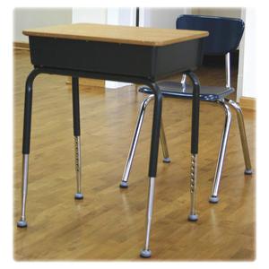 Lorell Slip-Over Floor Savers - Gray - Vinyl - 8/Pack. Picture 2