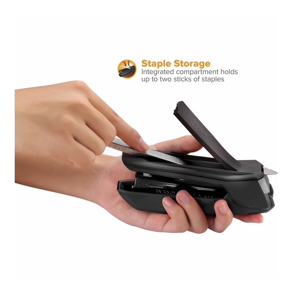 Bostitch Ascend Stapler - Staples Upto 20 Sheet - Holds Upto 210 Staple - Full Strip - Staple Size: 0.25" - 3.62" Throat Depth - Top Loading - Black - 1 Each. Picture 7