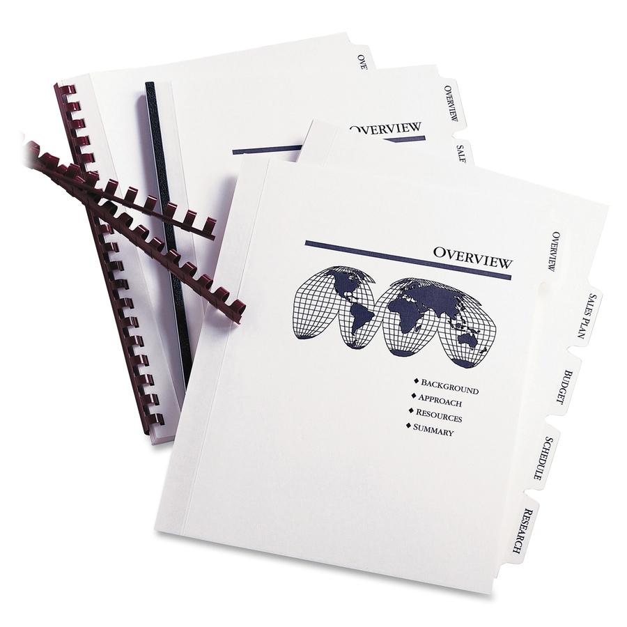 Avery&reg; Unpunched Print-On Dividers - 25 x Divider(s) - Print-on Tab(s) - 5 - 5 Tab(s)/Set - 8.5" Divider Width x 11" Divider Length - White Paper Divider - White Paper Tab(s) - Recycled - 5 / Box. Picture 2