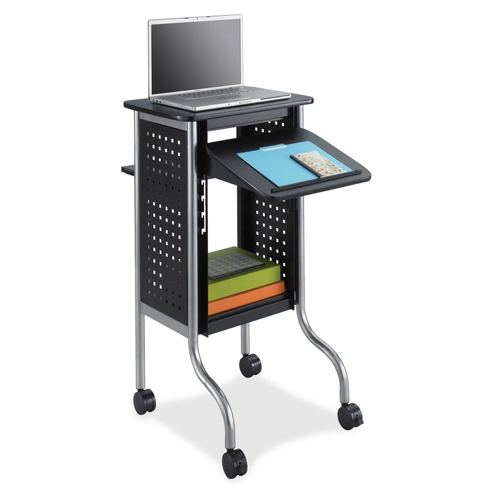 Scoot Presentation Cart - 4 Casters - Steel Frame - Black. Picture 6