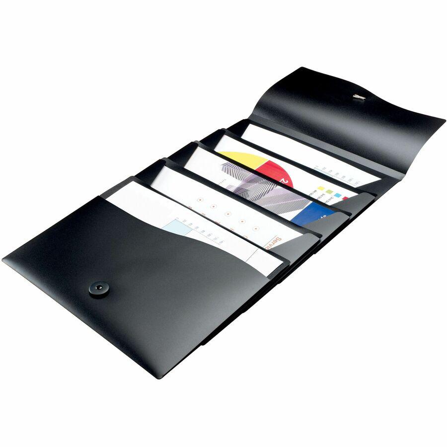 Avery&reg; Letter Expanding File - 8 1/2" x 11" - 200 Sheet Capacity - 5 Pocket(s) - Black - 1 Each. Picture 2
