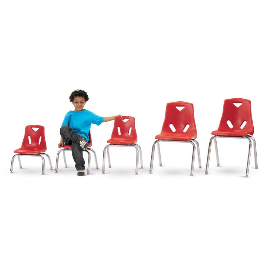 Jonti-Craft Berries Plastic Chairs with Chrome-Plated Legs - Green Polypropylene Seat - Steel Frame - Four-legged Base - Green - 1 Each. Picture 4