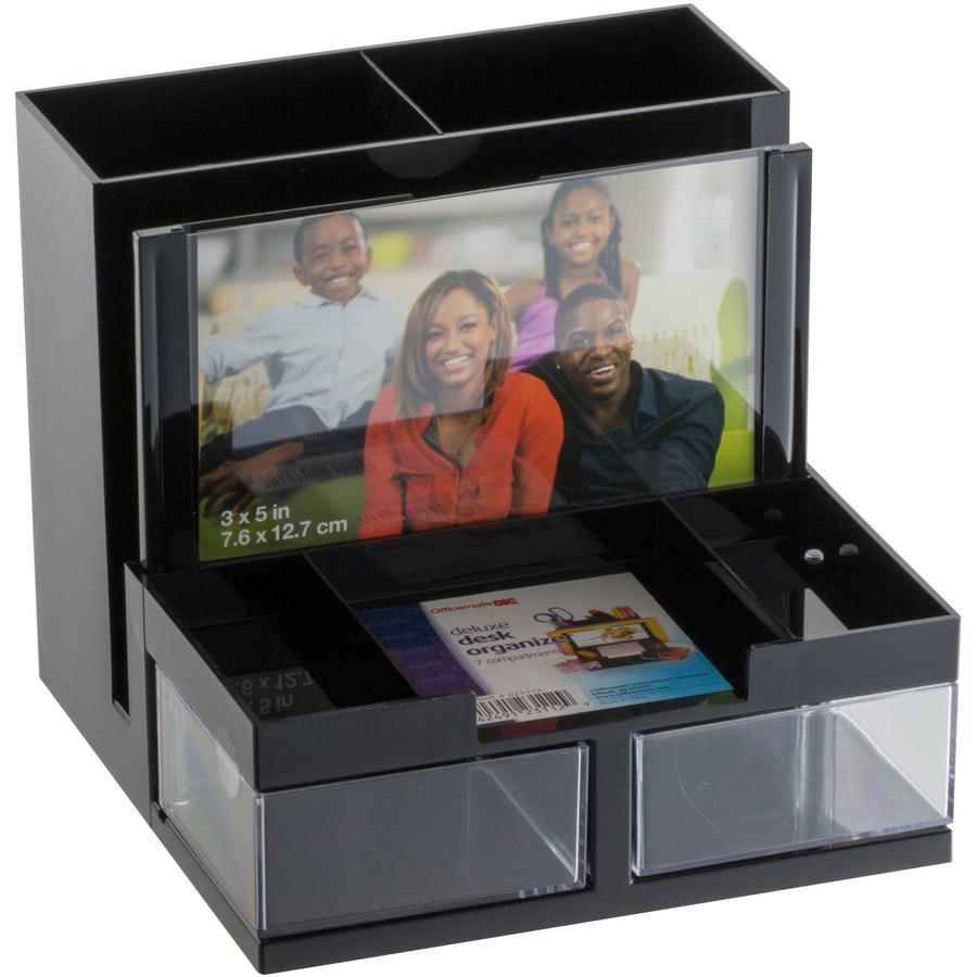 Officemate VersaPlus Desk Organizer - 9 Compartment(s) - 5.5" Height x 6.2" Width x 6.3" DepthDesktop - Black - Plastic - 1 Each. Picture 7