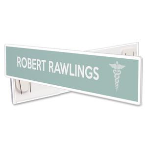 Deflecto Cubicle Nameplate Sign Holder - 8.5" Width x 2" Height - Rectangular Shape - Wall Mountable - Insertable, Magnetic - Plastic - Clear, Clear - 1 Each. Picture 11