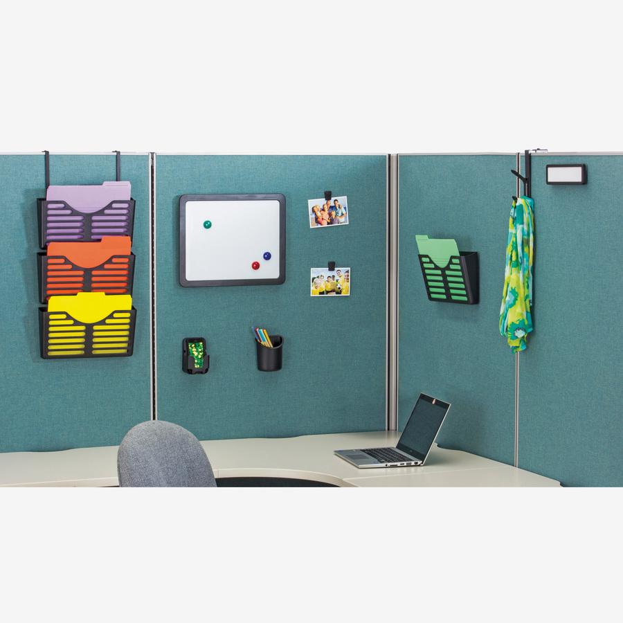 Lorell Cubicle Pocket File - 30% Recycled - Black - Plastic - 1 Each. Picture 2