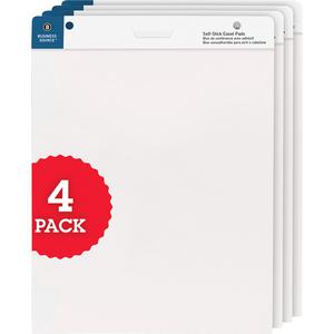 Business Source 25"x30" Self-stick Easel Pads - 30 Sheets - Plain - 25" x 30" Sheet Size - White Paper - Cardboard Cover - Self-stick - 4 / Carton. Picture 8