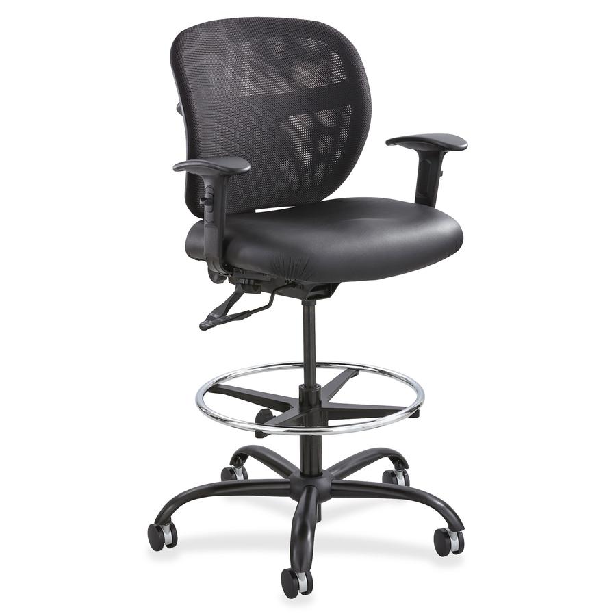Safco Vue Heavy-duty Stool - Baltic Vinyl Seat - Baltic Nylon Back - 5-star Base - Baltic - 1 Each. Picture 4