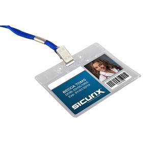 SICURIX Vinyl Punched ID Badge Holders - Horizontal - Horizontal - 2.5" x 3.5" x - Vinyl - 50 / Pack - Clear. Picture 2