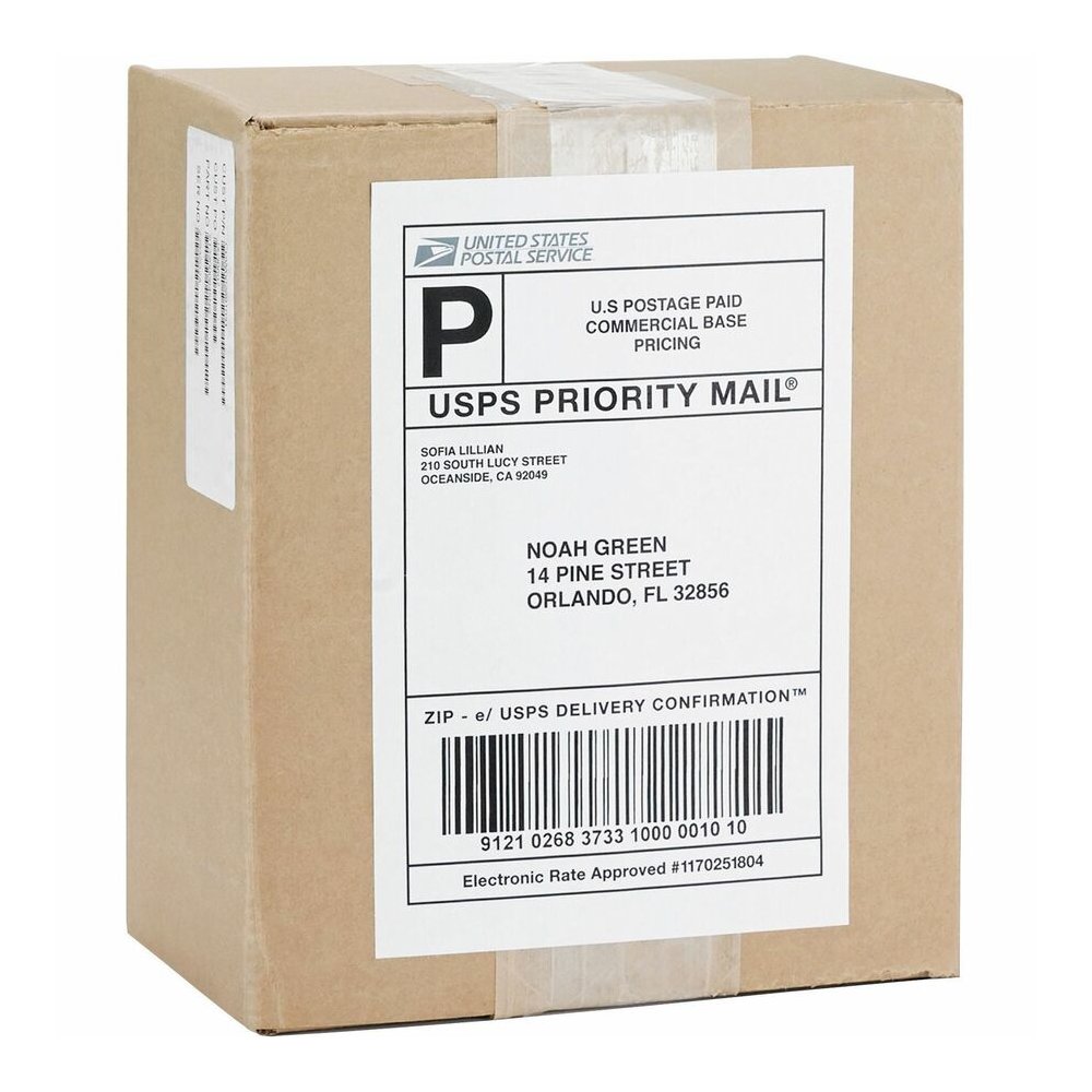 Business Source Shipping Labels - 5 1/2" Width x 8 1/2" Length - Permanent Adhesive - Rectangle - Laser, Inkjet - White - 2 / Sheet - 100 Total Sheets - 1 Box. Picture 2