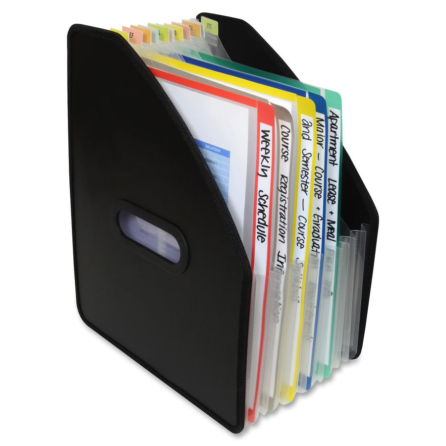 C-Line 13-Pocket Vertical Expanding File - Black, 10-Inch Expansion, 1/EA, 58810. Picture 3