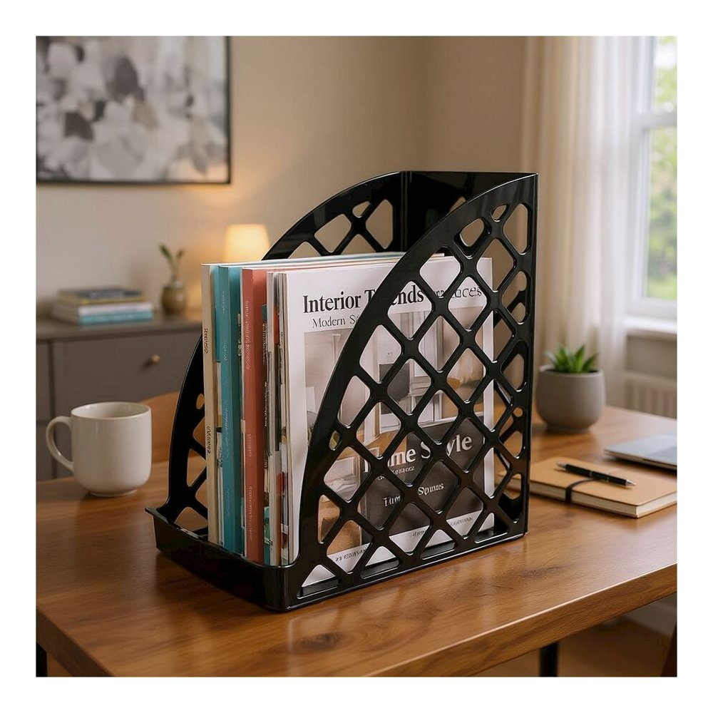 Deflecto Sustainable Office Magazine File - Black - 1 Each. Picture 4