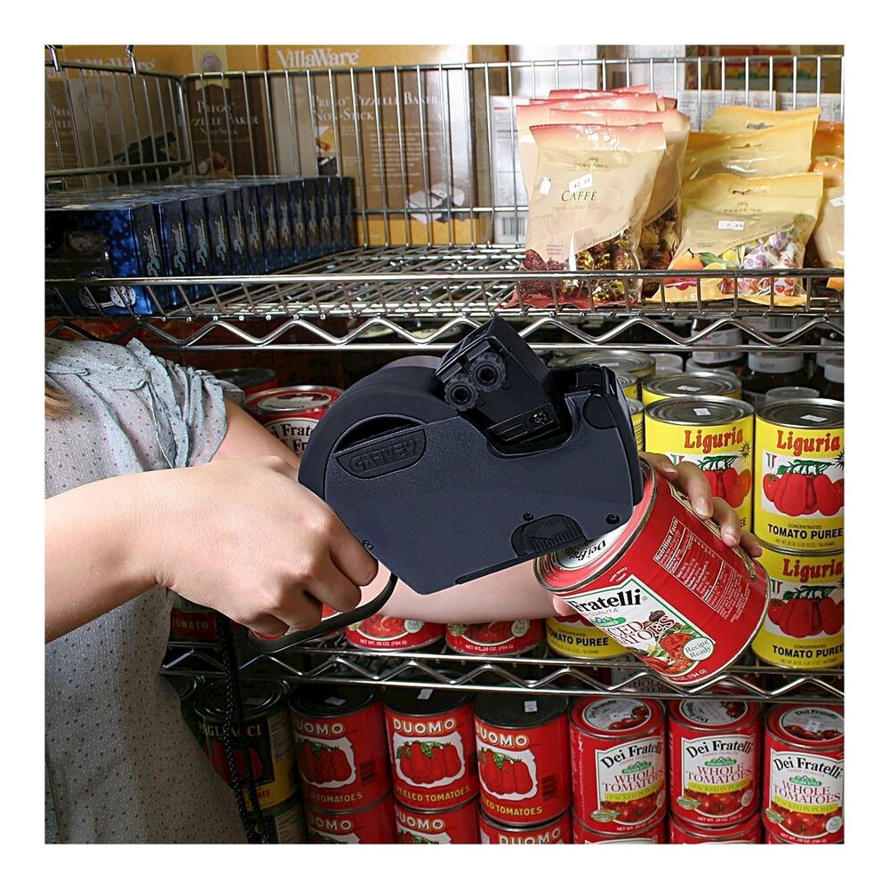 Consolidated Stamp 2-Line Pricemarking Label Gun - Label - 0.81" x 0.63" - Aqua - Rubberized Grip, Jam-free, Drop-in Loading, Fast-drying. Picture 5
