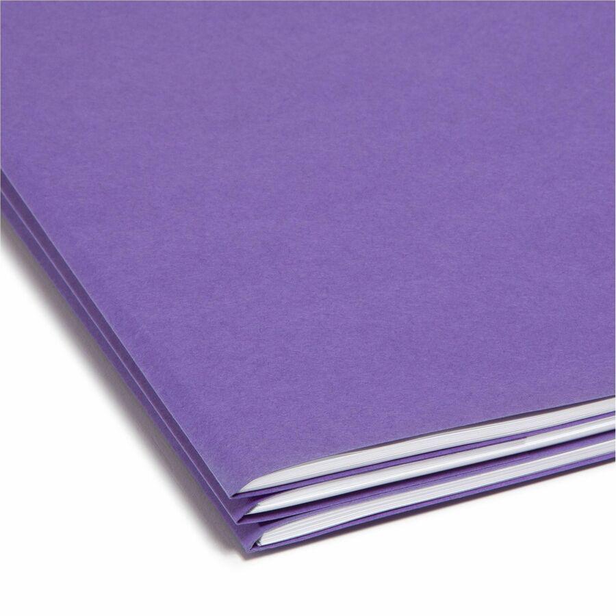 Smead SuperTab 1/3 Tab Cut Letter Recycled Top Tab File Folder - 8 1/2" x 11" - 3/4" Expansion - Top Tab Location - Assorted Position Tab Position - 2 Divider(s) - Teal, Purple, Navy - 10% Recycled - . Picture 2