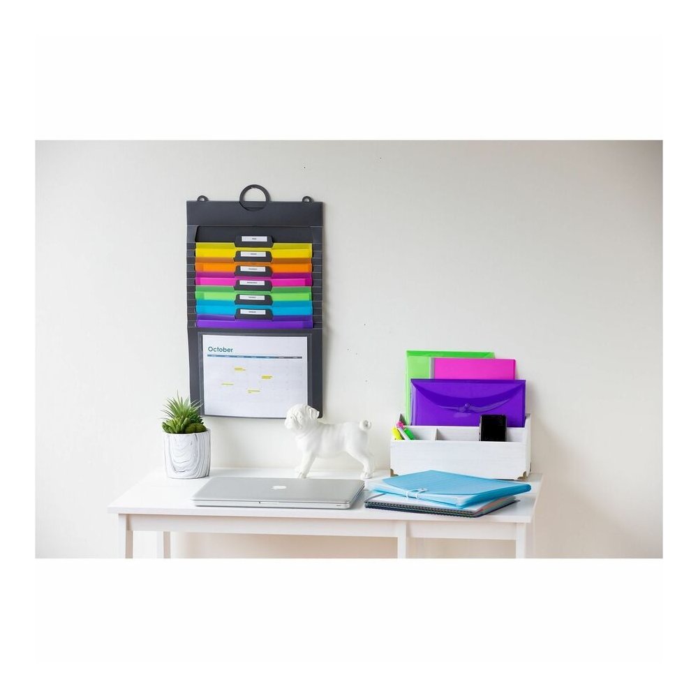 Smead Cascading Wall Organizer - 6 Pocket(s) - 10.62" Height x 14.25" Width - Durable, Tear Proof, Acid-free, Moisture Resistant - Gray - Polypropylene - 1 Each. Picture 7