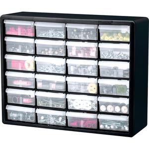 Akro-Mils 24-Drawer Plastic Storage Cabinet - 24 Drawer(s) - 15.8" Height6.4" Depth x 20" Length%Floor - Stackable, Finger Grip, Unbreakable - Black - Plastic, Polymer - 1 Each. Picture 3