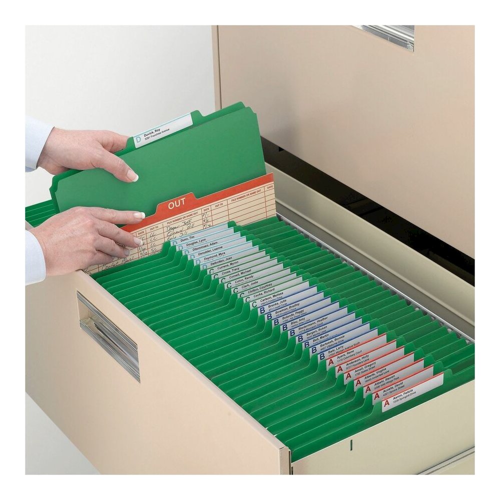 Smead 2/5 Tab Cut Letter Recycled Classification Folder - 8 1/2" x 11" - 2" Expansion - 2 x 2K Fastener - 2" Fastener Capacity - Top Tab Location - Right of Center Tab Position - 2 Divider - 25 pt. - . Picture 6