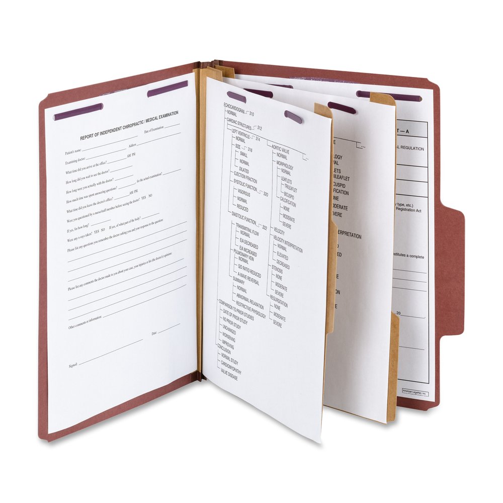 Smead SuperTab 2/5 Tab Cut Letter Recycled Classification Folder - 8 1/2" x 11" - 2" Expansion - 2 x 2S Fastener - 2" for Folder - Top Tab Location - Right of Center Tab Position - 2 Divider - 25 pt. . Picture 6