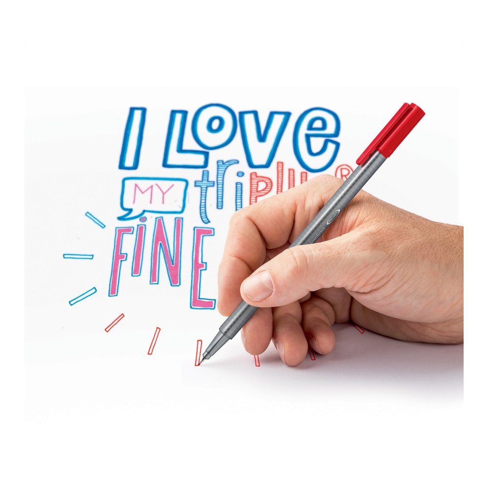 Staedtler Triplus Fineliner Pens - Washable - Assorted Ink - Water Based - Polypropylene Barrel - Metal Tip - 20 / Pack. Picture 2