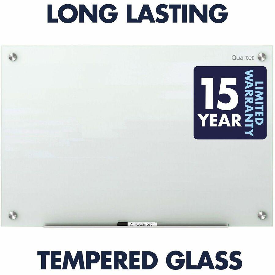 Quartet Infinity Glass Dry-Erase Whiteboard - 24" (2 ft) Width x 18" (1.5 ft) Height - White Tempered Glass Surface - Horizontal/Vertical - Magnetic - 1 Each. Picture 2