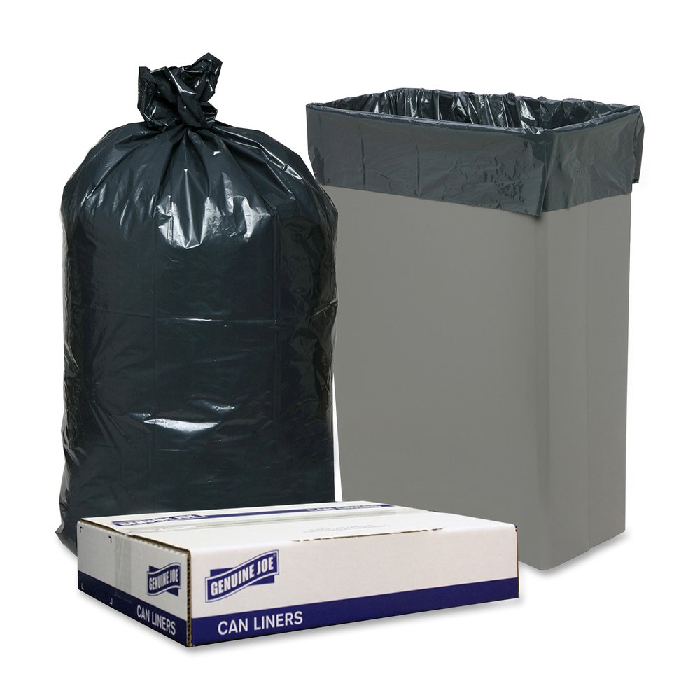 Genuine Joe Slim Jim 23-gallon Can Liners - Medium Size - 23 gal Capacity - 43" Length x 28.50" Width - Low Density - Black - Office Waste, Food - Recycled - 1 Carton. Picture 6