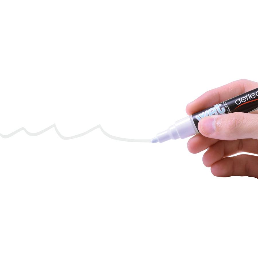 Deflecto Wet Erase Markers - Fine, Bold Marker Point - Chisel Marker Point Style - White - 4 / Pack. Picture 5