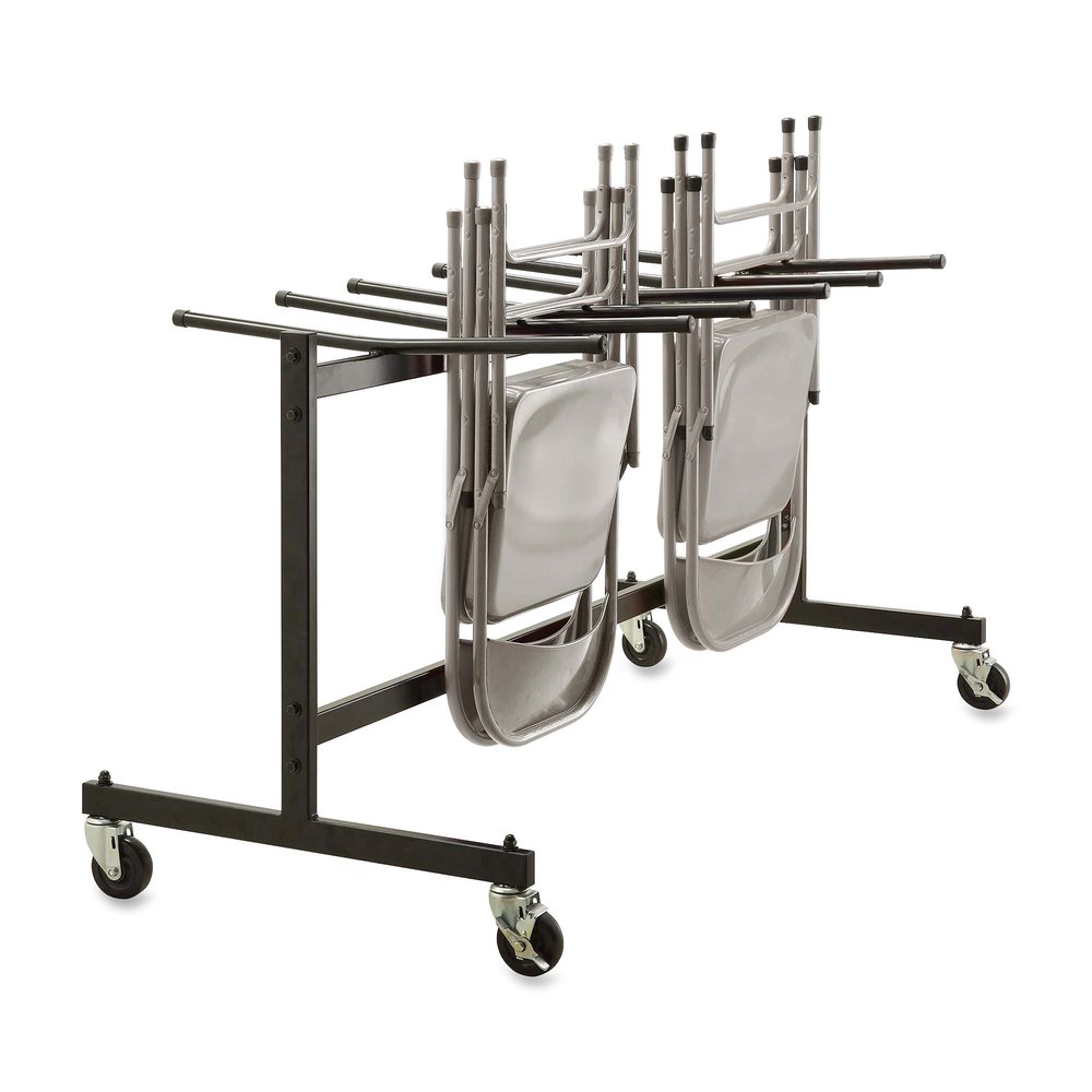 Lorell Folding Chair Dolly - 68" Width x 30.75" Depth x 35.75" Height - Black Steel Frame - Black - For 42 Devices - 1 Each. Picture 6