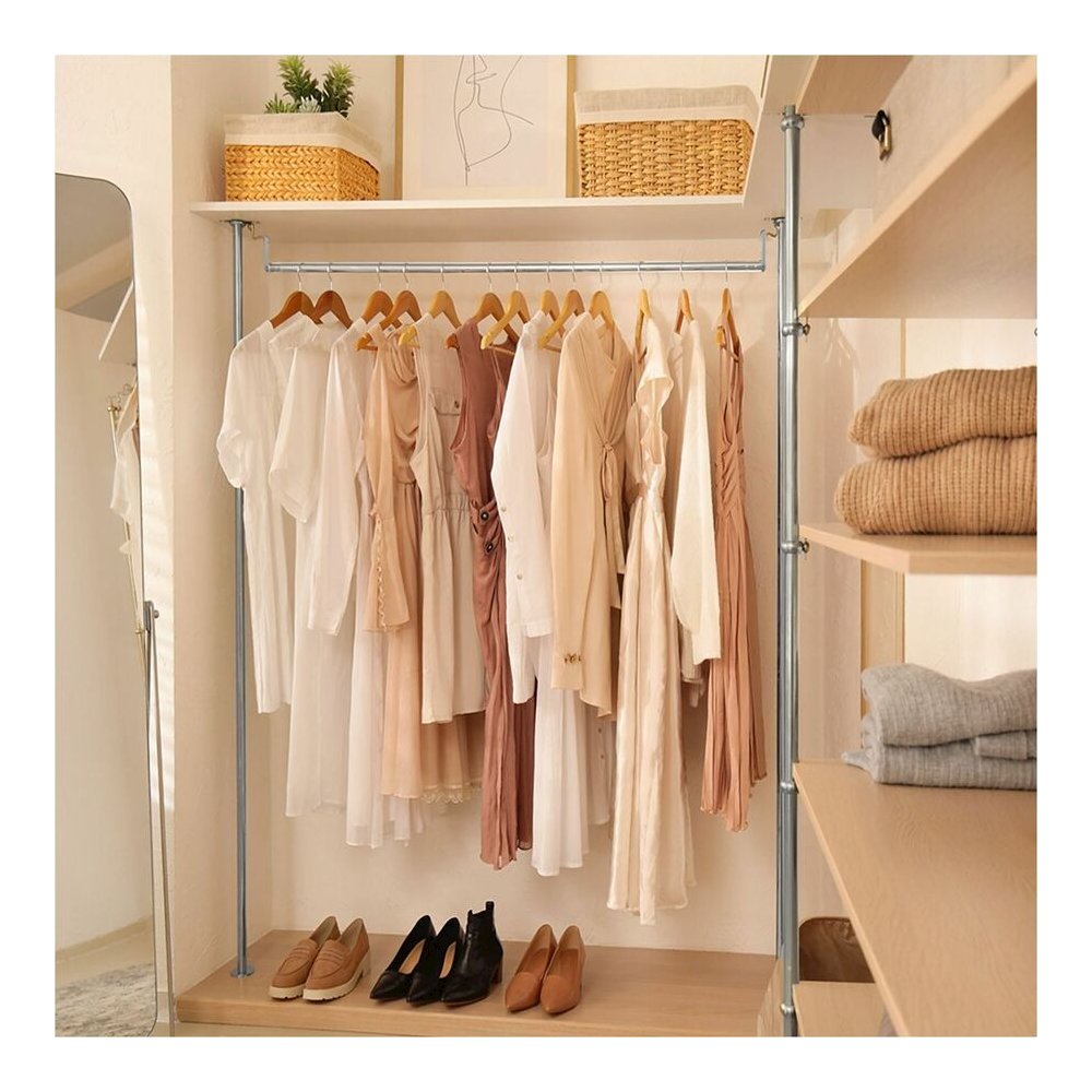 Lorell Industrial Wire Shelving Garment Hanger Bar - x 48" Length - for Garment, Coat - Chrome - 1 Each. Picture 3