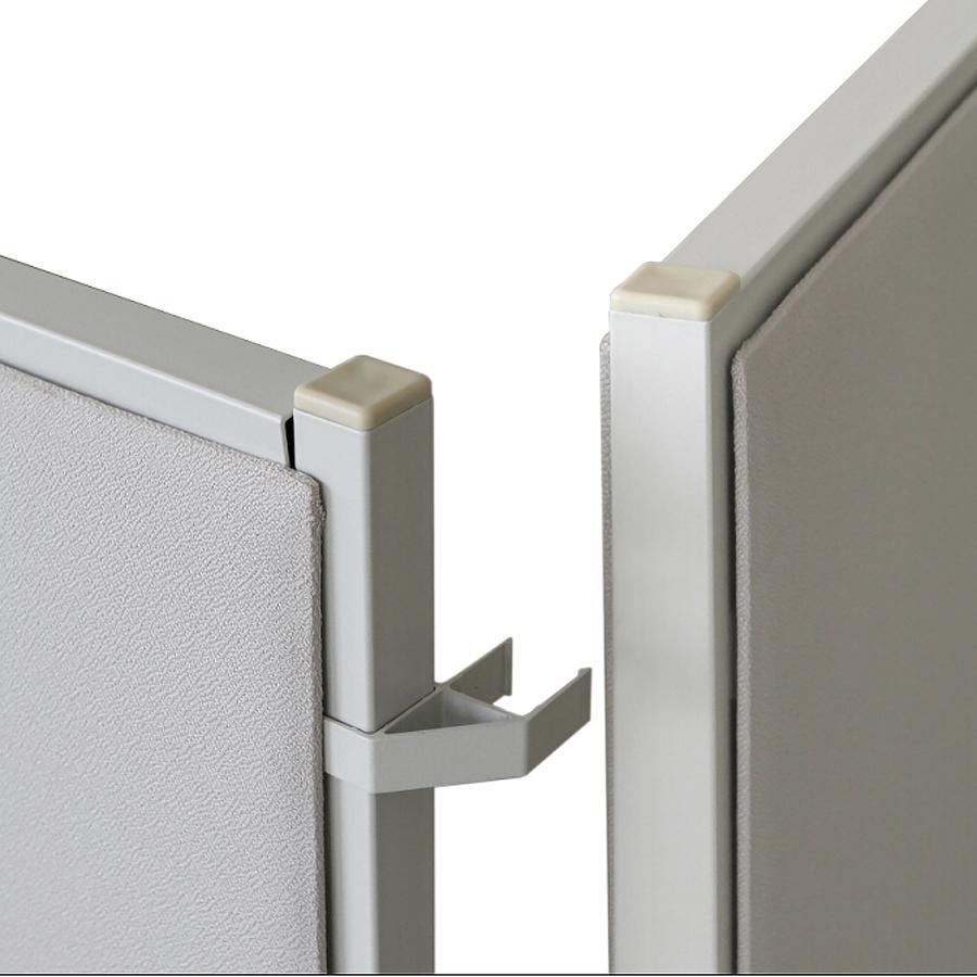 Lorell 90-Degree Panel Connectors - 2.25" Width x 2.25" Depth x 0.63" Height - Aluminum - Aluminum - 1 Set. Picture 2