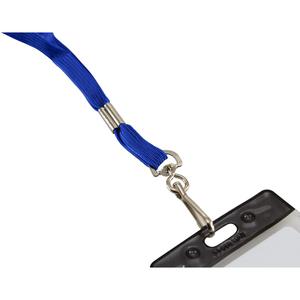 SICURIX Flat Metal Hook Lanyard - 100 / Pack - 0.4" Width x 36" Length - Blue. Picture 3